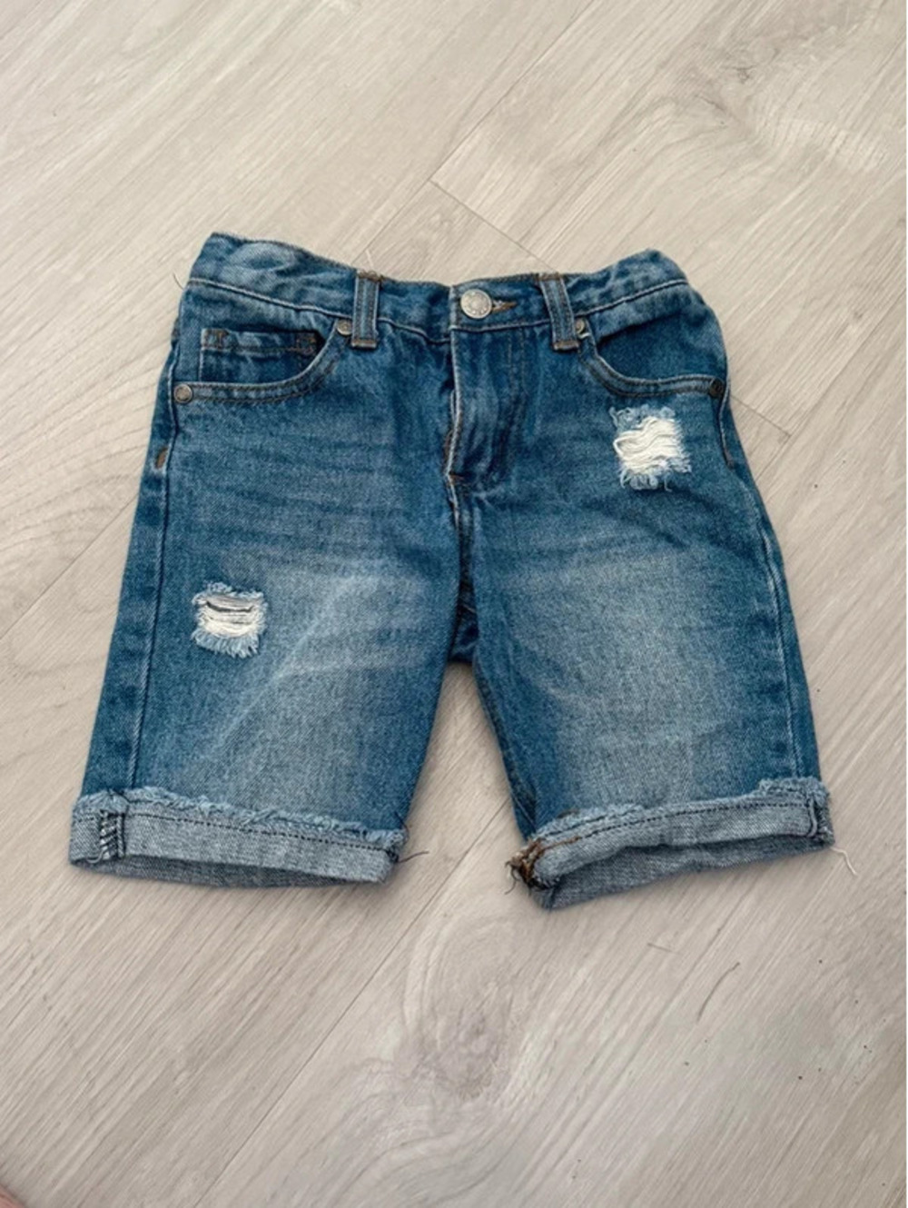 Epic Threads Distressed Rolled-Cuff Denim Shorts - Size 4T